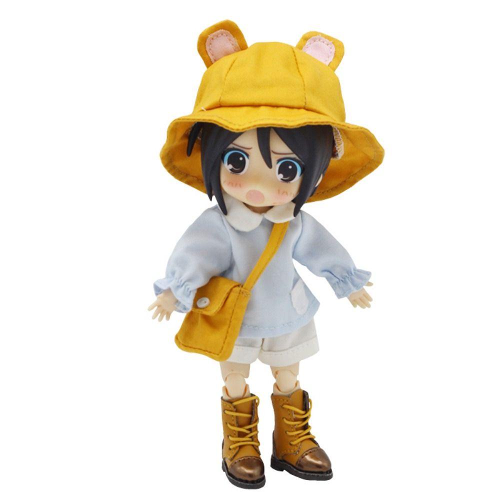 Fischerhut Obitsu11 Schuluniform Hasen-Bärenohren BJD Puppen Outfit 1/12 Puppen