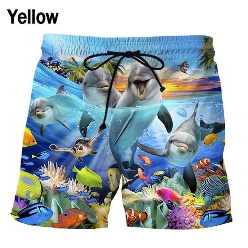 Dolphin 3D-tryckta shorts för män Street Fashion Hip-hop Funny Beach Shorts Ropa Hombre Badbyxor för män Cool Board Shorts Chilren