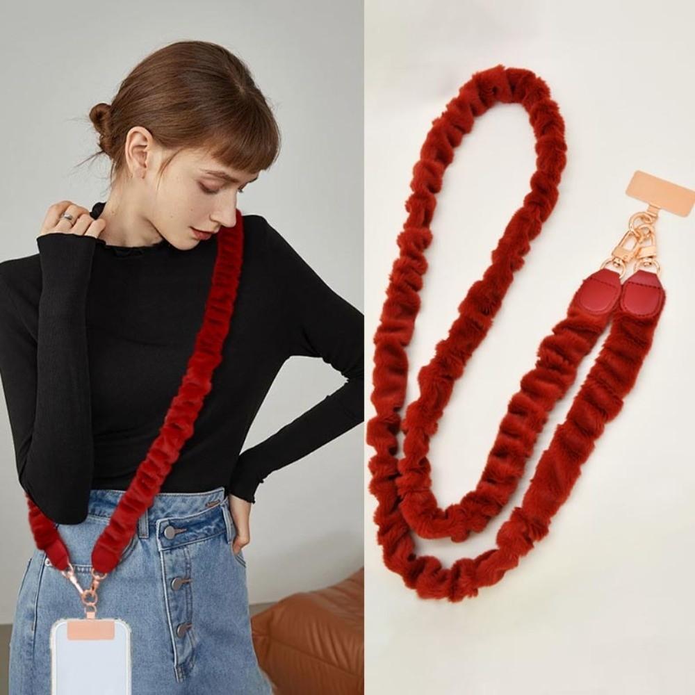 Plush Rope Crossbody Phone Strap Neck Hanging Mobile Phone Chain Mobile Phone Lanyard Cell Phone
