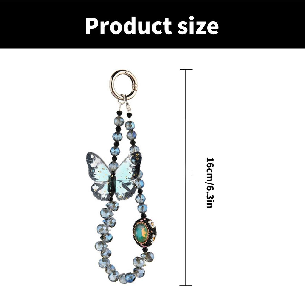 Stylish Beaded Butterfly Phone Strap Colorful Beaded Butterfly Phone Strap Accessory For Fashion Forward Individuals
