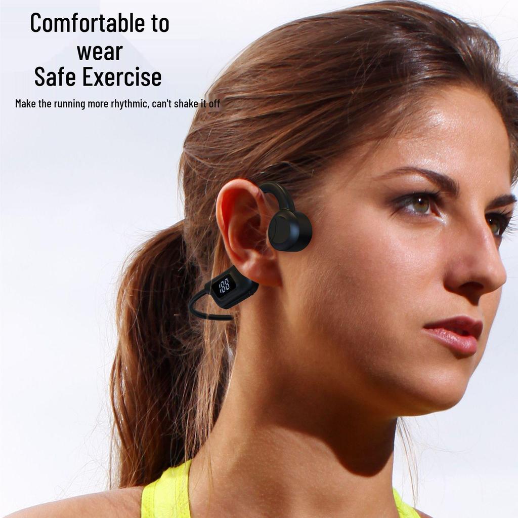 Wireless Bone Conduction Ear-hook Headphones with 3D Stereo, Noise Reduction, and Long Battery Life