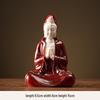 Ceramic Seated Guanyin On Lotus with Light Ring and Anjali Mudra for Home Decor