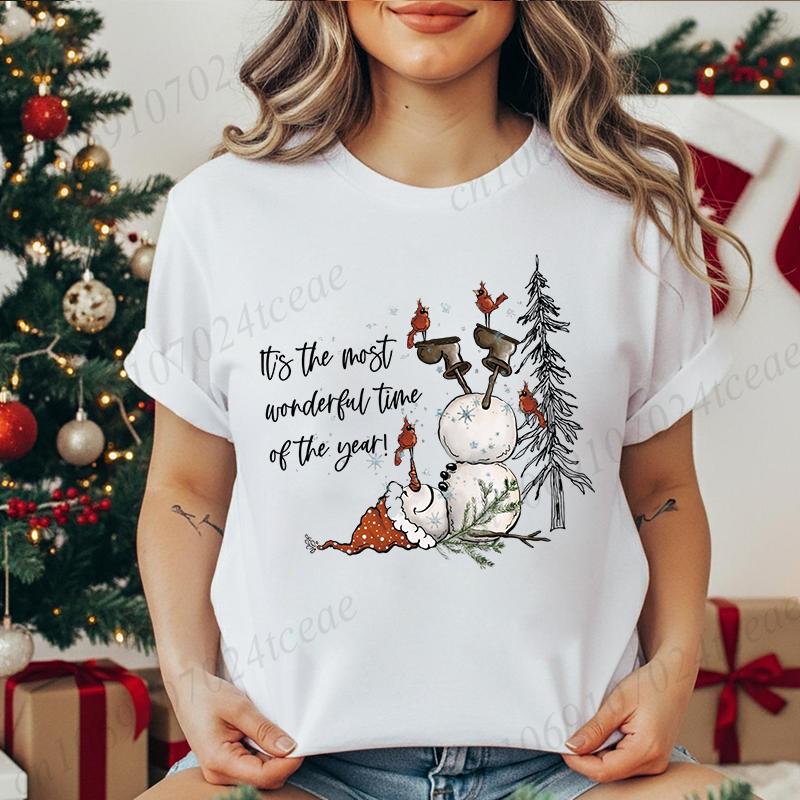 Women's Shirt It’s The Most Wonderful Time of The Year T Shirts Gingerbread Christmas Tee Festive Holiday Shirt Cookie Lover Top