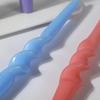 Handmade Spiral Twisted Long Stick Candle Two-Tone Gradient Macaron Paraffin Smokeless Taper Candle Minimalist European Tabletop  Decoration