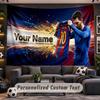 Wall Hanging Tapestry Custom NameLionel Messi Pattern Personalized Printed Fabric Wall Decor