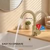 Modern Stainless Steel Brushed Gold Single-hole Handle Ceramic 360-degree Rotate Hot Cold Hotel Kitchen Faucet