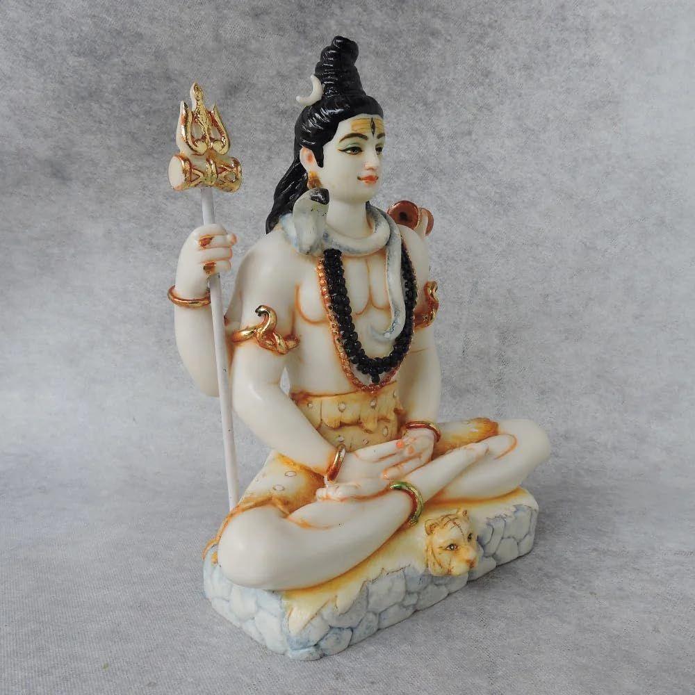 Polyresin Lord Shiv Ji Murti Shiva Shanker Mahadev Bholenath Murti Statue Idol für Zuhause Pooja Geschenkstück Bürodekoration Shiva Idol 6 Zoll
