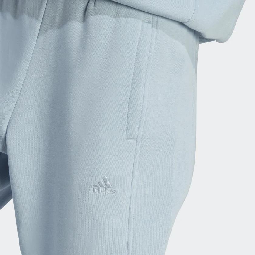 Adidas All Season Fleece Pants Solid Color Drawstring Cuffed Joggers Women Pants Light-Blue IM0328
