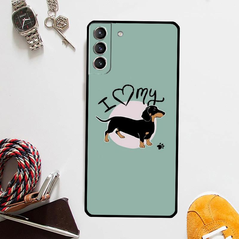 I Love My Dachshund Case For Samsung Galaxy S25 Ultra S20 S21 S22 S23 Plus S24 Ultra S9 S10 S25 FE Cover Coque