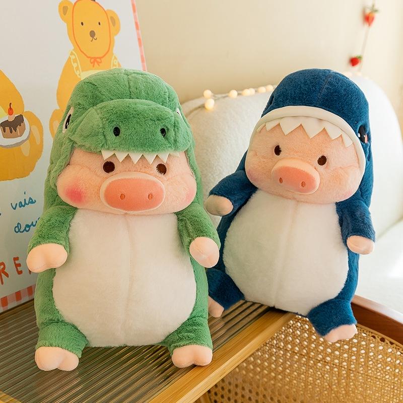 Cute Dinosaur And Shark Pig Plush Toy Pillow For Kids, Girls Large Stuffed Animal Doll Gift