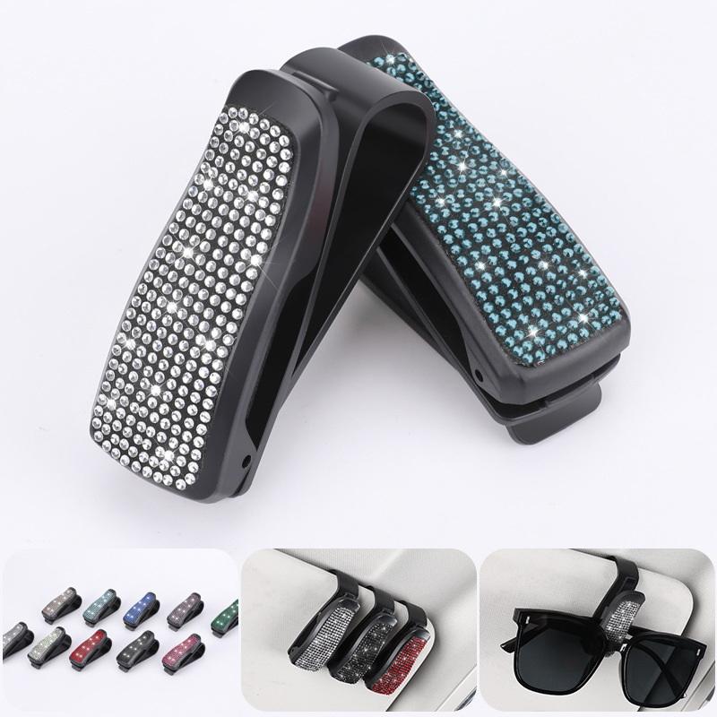 Universal Car Sunglasses Clip Sun Visor Glasses Holder Box with Card Ticket Compartment for Efficiency