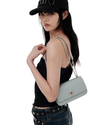 Ectar Classic Chain Mini Cross Bag - Classic Chain Mini Crossbody Bag [Light Blue]