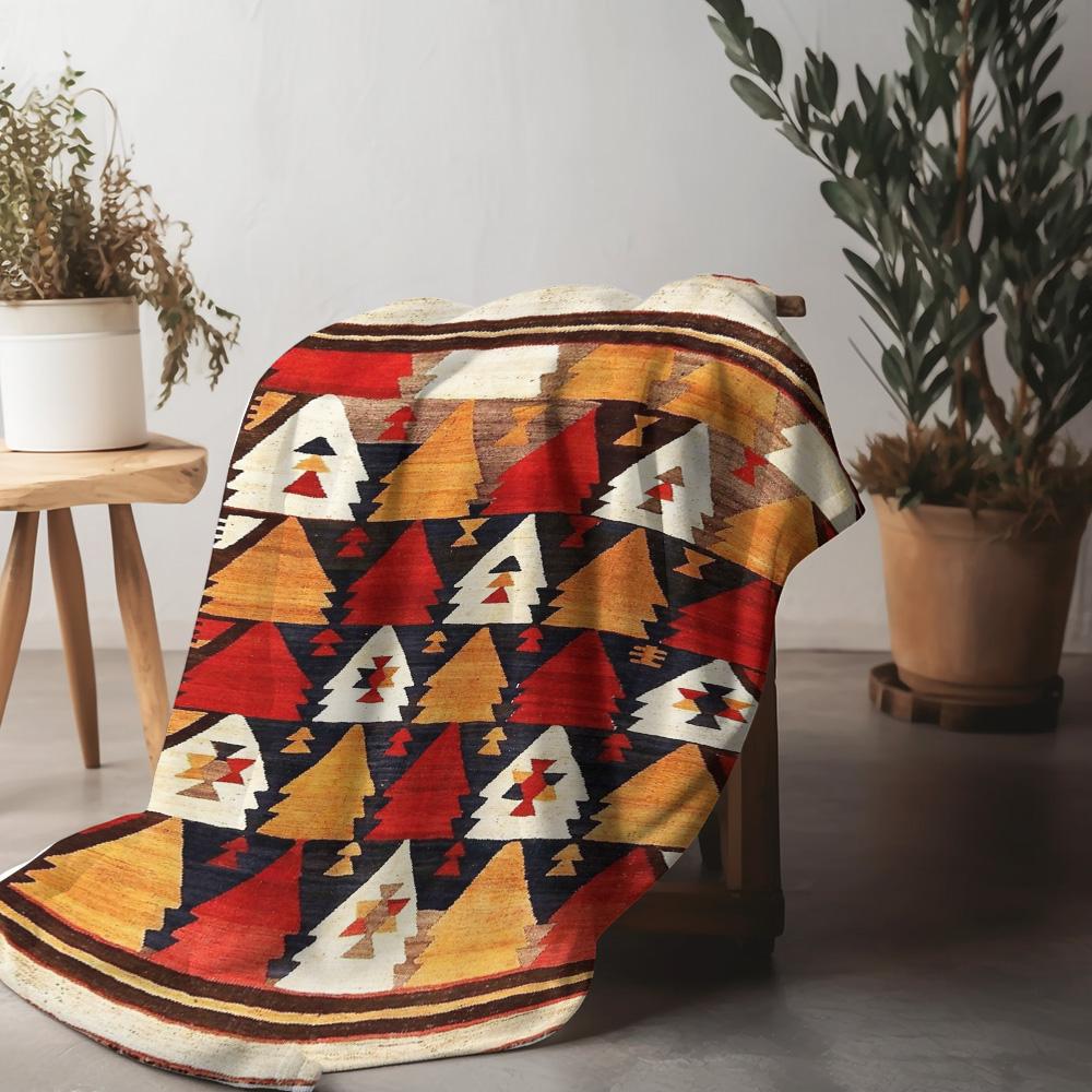 Moroccan Kilim Rug Vintage Cotton Throw Blanket Wool Bed Sofa Decorative Mat Rug Patchwork Cushion Cover Gift