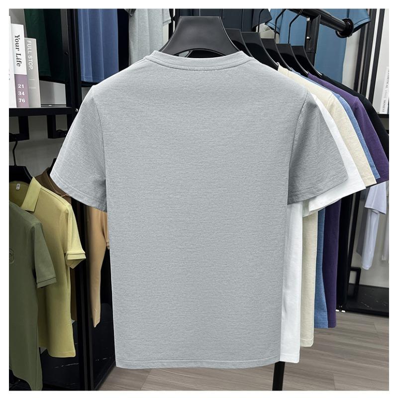 Men S Short Sleeve Crew Neck Solid Color Casual Sports T Shirt