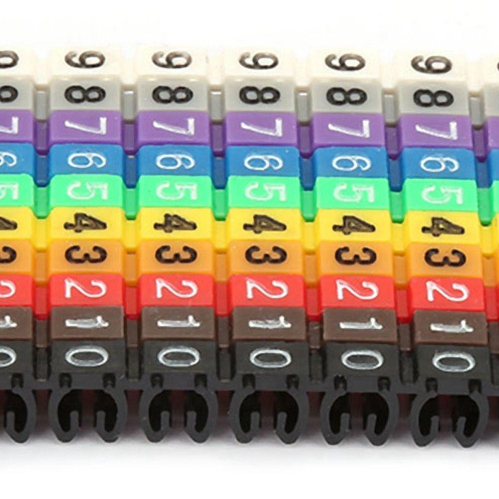 100PCS Snap-fit design Wire Number Label Plastic Materia Wire Label Tube Cable Marker Wire Marking