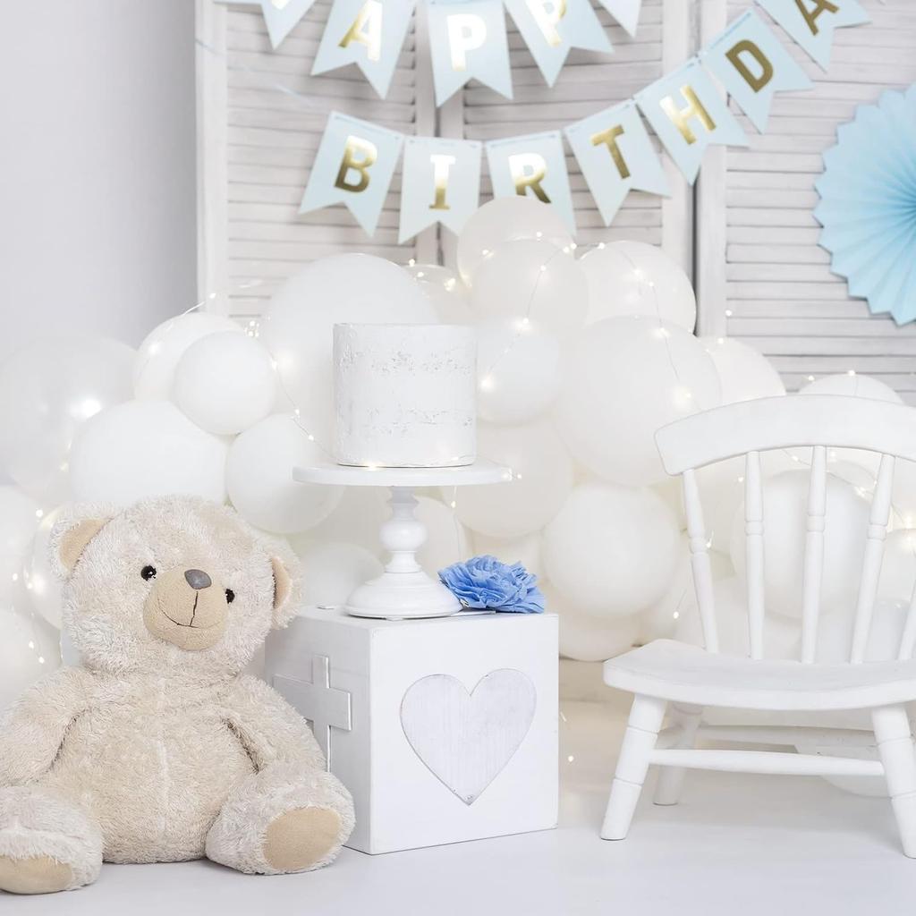 144PCS White Latex Balloon Set Suitable for Birthday Parties, Weddings, Valentine's Day Party Decorations