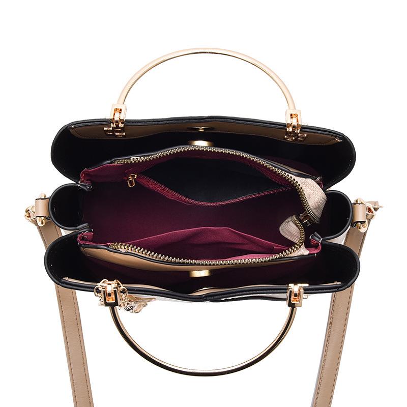 2025 Women's Trendy Korean Style Color Block Handbag, Large Capacity Single Shoulder Crossbody Bag