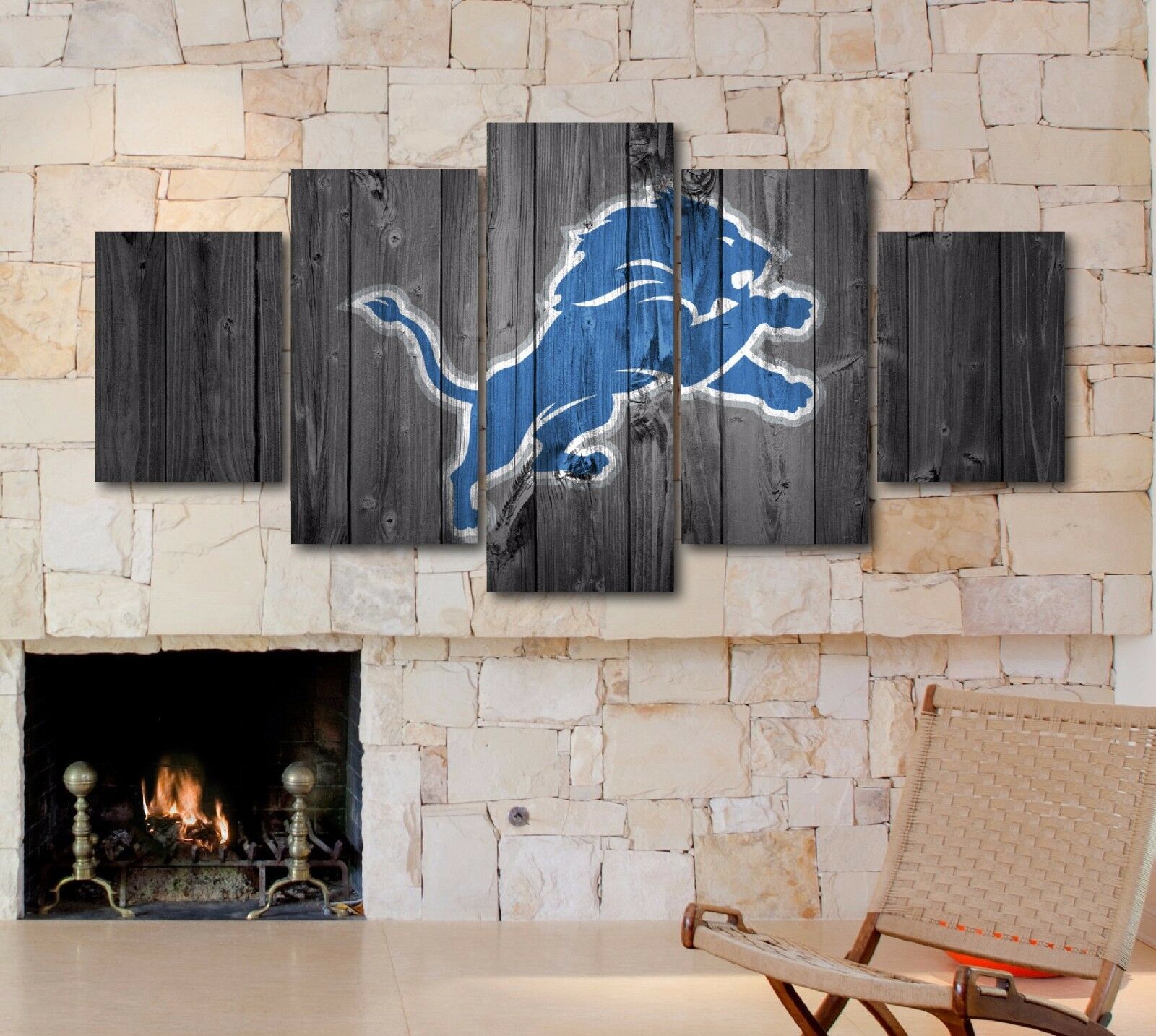 

Плакаты с логотипом Detroit Lions, 5 шт., холст, картина, печать, настенная живопись, холст, Настенный декор для гостиной, плакат в рамке