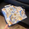 Fashion Black and White Printing Temperament Square Scarf Imitation Silk Korean Version Decorative Scarf Scarf Professional Decorative Shawl Silk Scar