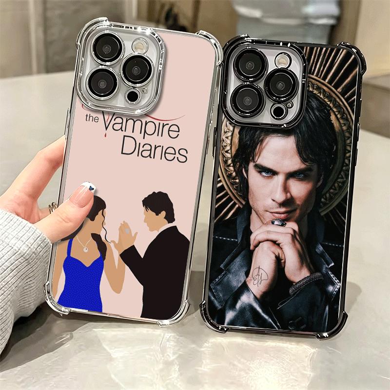The Vampire Diaries Soft Phone Case For iPhone 15 16 17 Air 14 Pro Max 16E Plus 13 12 Mini Plating Anti-Fall Fundas