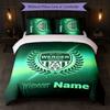 Set Biancheria da Letto Personalizzato Werder Bremen FC con Nome Testo 1 Copripiumino+2 Federe Logo Calcio Regalo Personalizzato per Occasioni Speciali Decorazione Camera da Letto