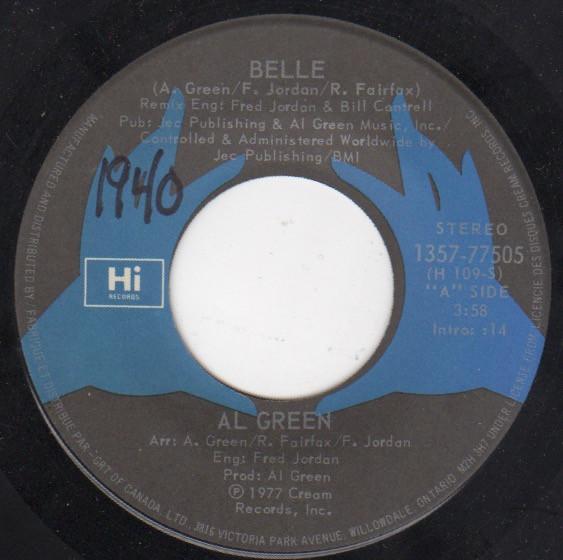 

7inch Record AL GREEN - Belle 135777505 Hi Records 1977 Canada Soul/Funk Used