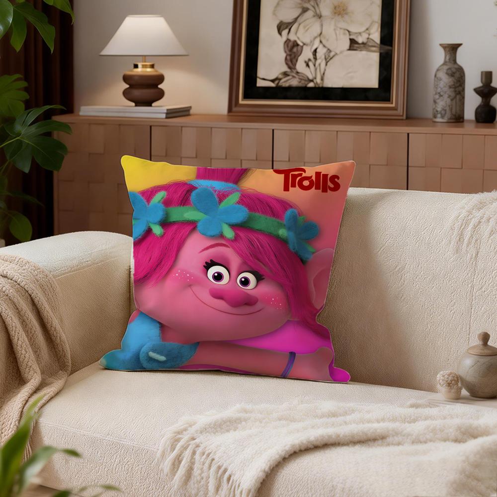 Kids Trolls Cushion Cover Cushion Cover Set 4Pcs 50x50 45x45 40x40 Pillowcase Decorative Sofa Home Decor