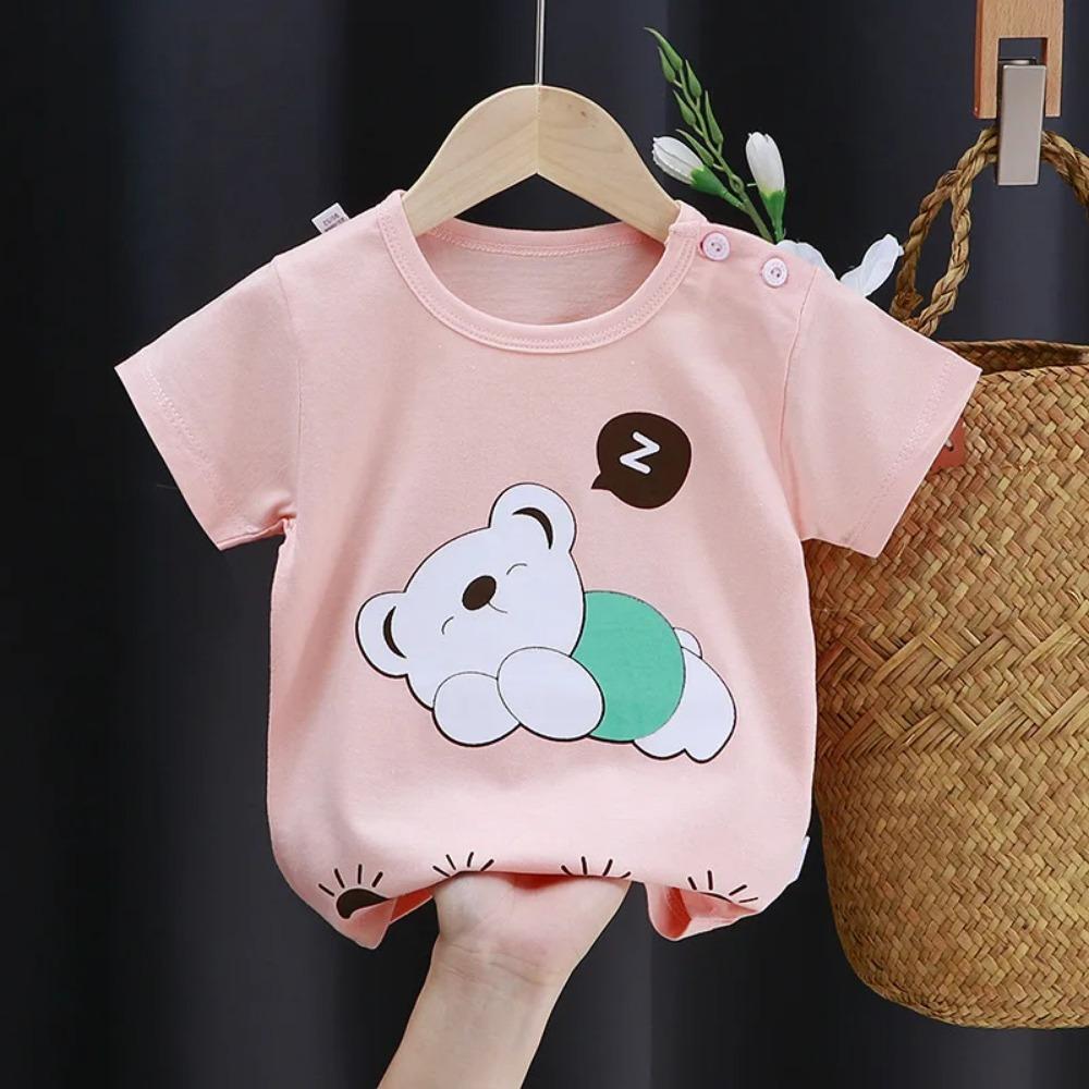 Cotton Tee Tops Boys and Girls Clothes Baby Summer T-shirts Kids Toddler Children's Clothing Cartoon Print