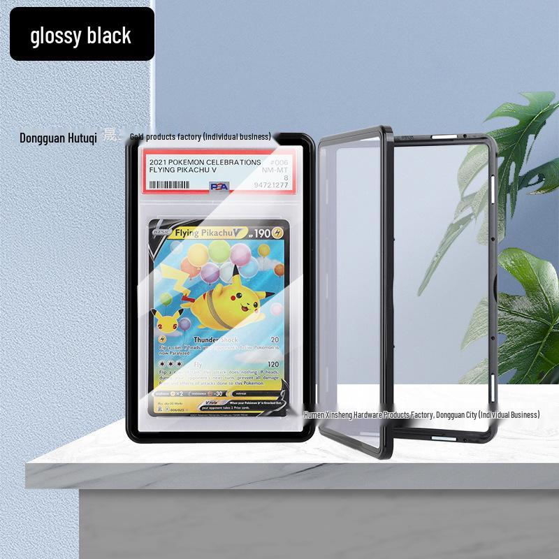 PSA Grading Card Protector: Double-Sided Magnetic Glass Metal Case for Pokemon Pikachu Star Card