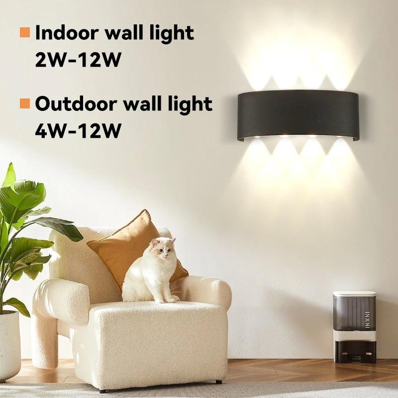Aluminum Interior Wall Light IP65 Waterproof LED Wall Lamp Outdoor Garden Lighting for Bedroom Living Room Loft Stairs Balcony Decor