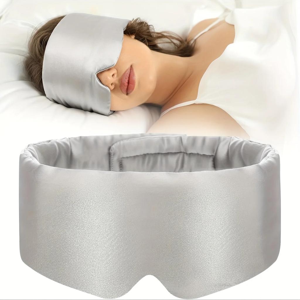 Silk Sleep Mask for Full Eye Coverage-Adjustable, Breathable & Skin-Friendly, Light-Blocking  for Restful Sleep, Sleep Eye Mask