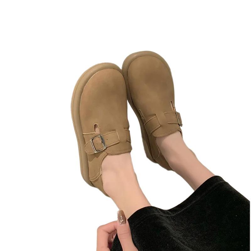 Women's autumn new one-pedal lazy flat-bottomed soft-soled Doudou casual retro single shoes