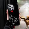 Französische Bulldogge Schwarz Design Weiche Handyhülle für iPhone 15 16 17 Pro Max 17Air 16E 14 Plus 13 12 Mini Stoßfeste Hülle Rückschale