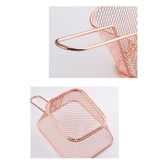 French Fry Serving Basket Mini Chips Deep Fry Baskets Stainless Steel Food Presentation Strainer Ergonomic Grip Fryer Accessory