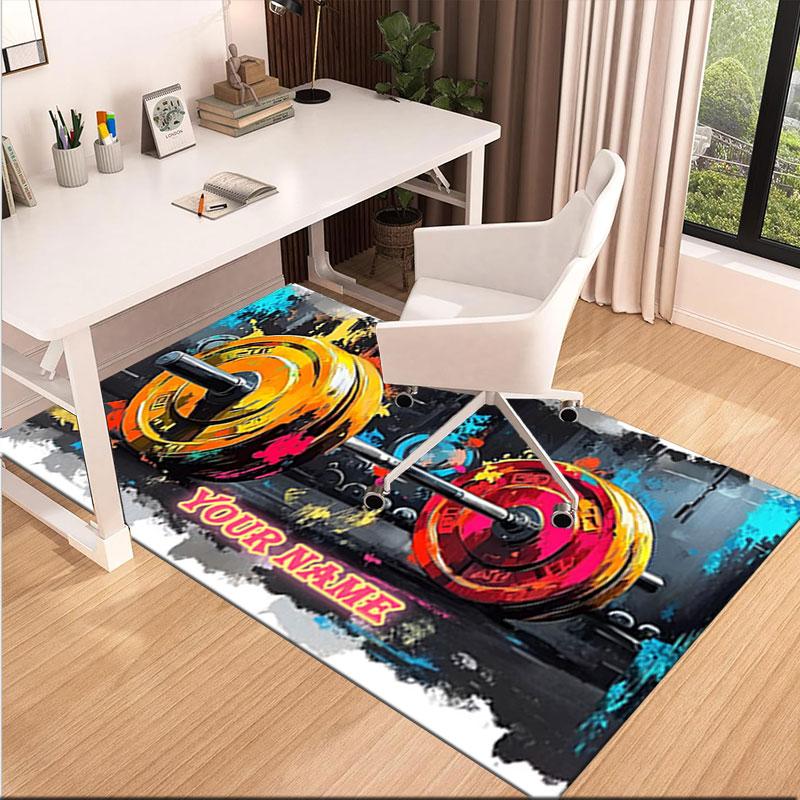 1PC Custom Name Artwork Theme Floor Mat Ideal for Living Room, Game Rooms, Office, Bedroom,Floor Mat Playful Design