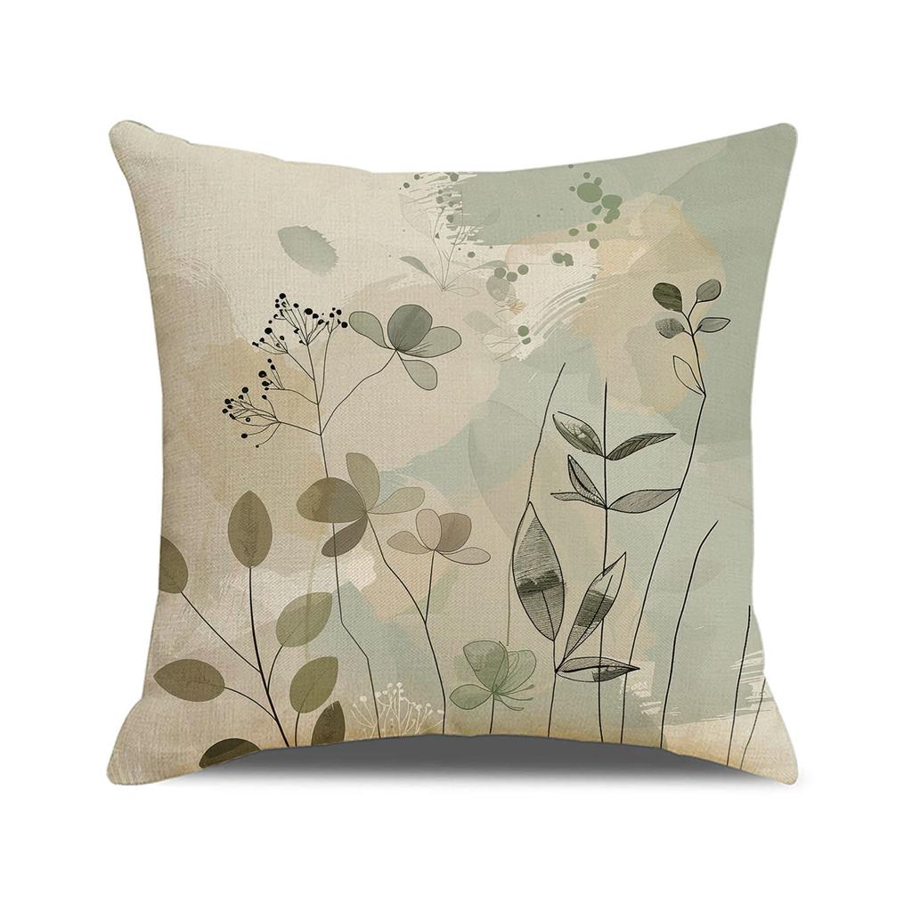 Spring and Summer Versatile Floral Print Pillow Nordic Home Decoration Sofa Cushion Linen Breathable Comfortable Seat Cushion
