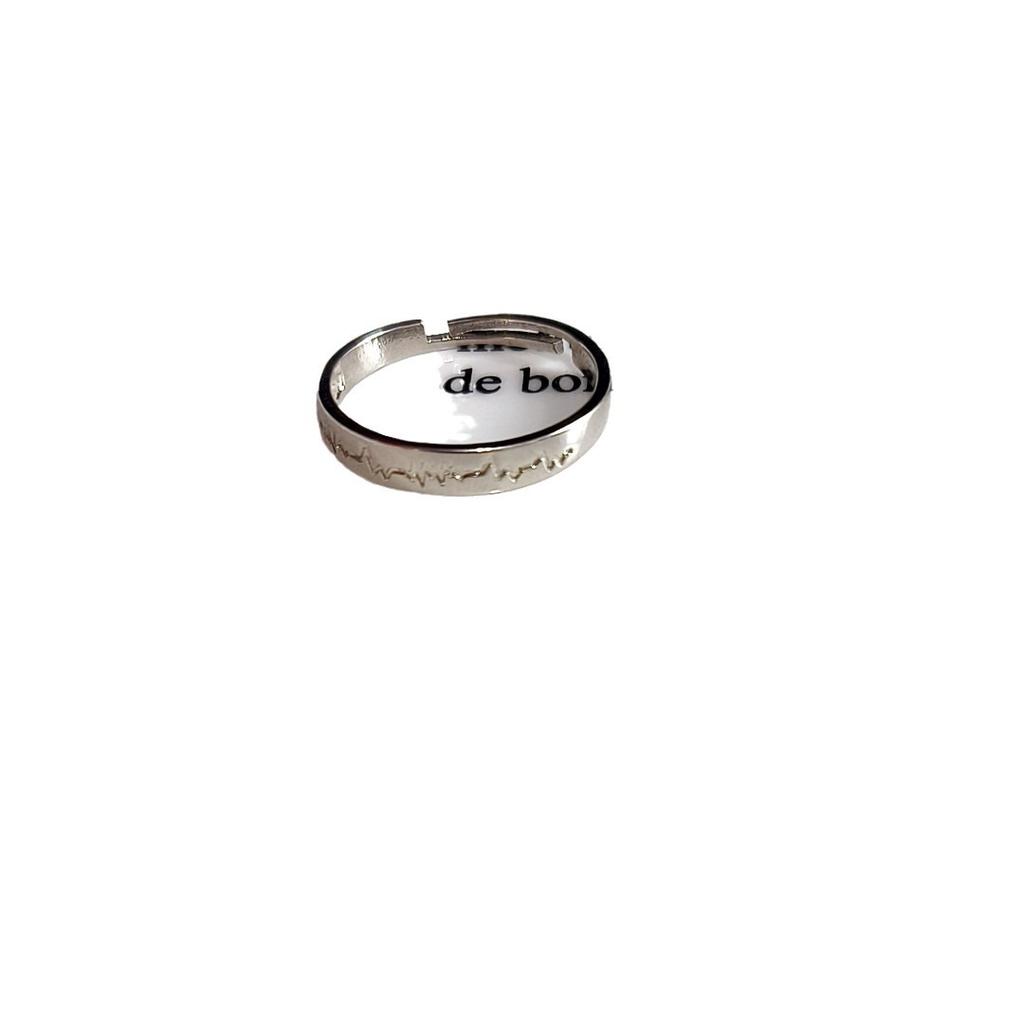 Niche Simple Electrocardiogram Ring Female Tide Versatile Fashion Simple Design Sense Opening Adjustable Index Finger Ring