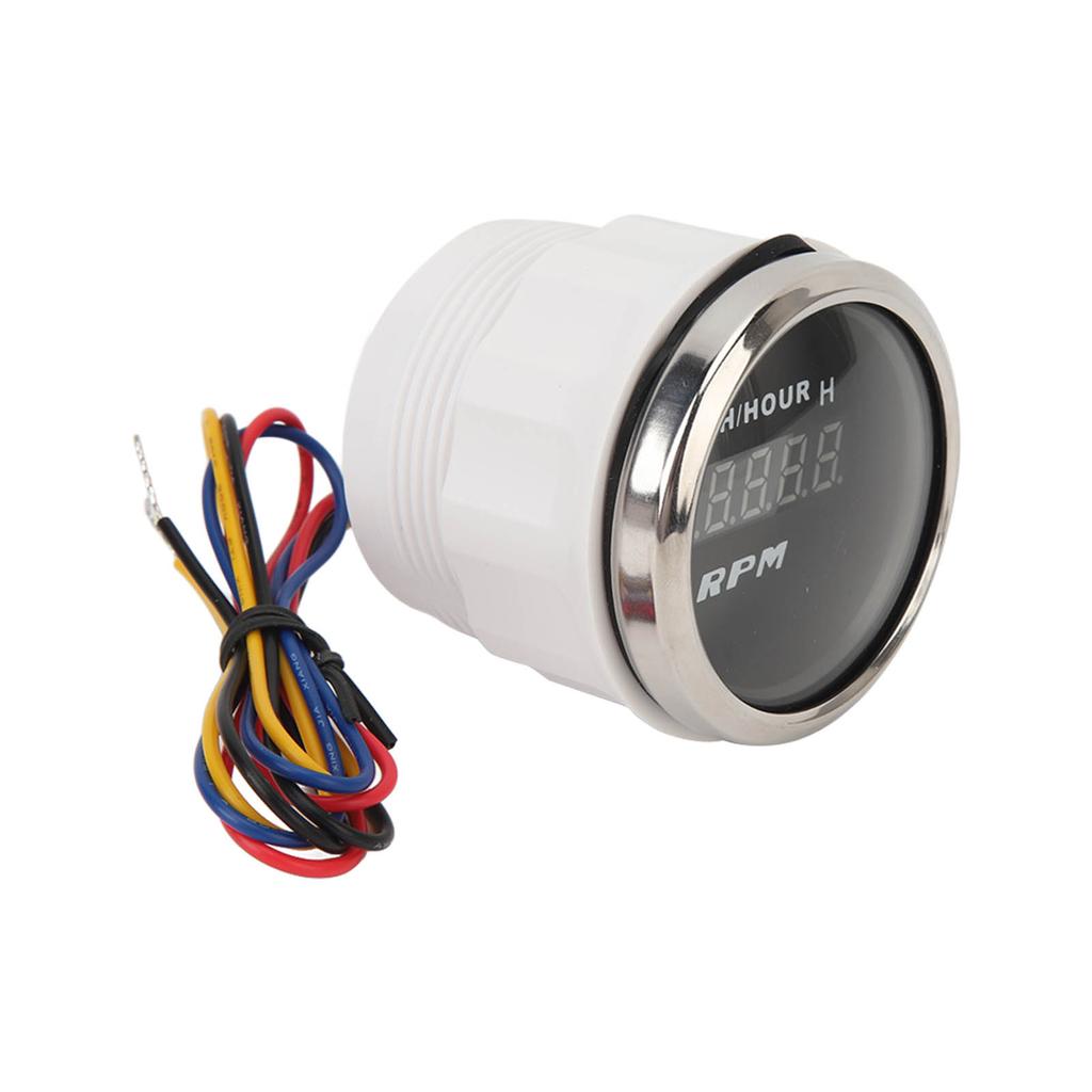 2in Digital Tachometer Accurate Digital Display Tacho Gauge for RV Yacht Fishing Boat Ship DC 9 To 32V Black Dial