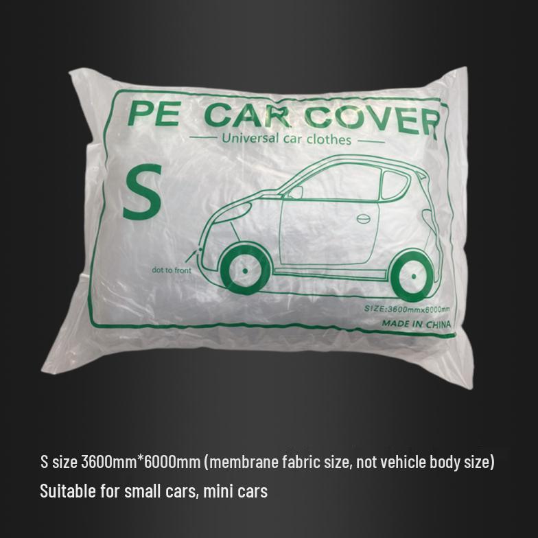 Universal Transparent Disposable Car Cover: Windproof, Snowproof, Rainproof, Dustproof for Spray Painting Protection Default