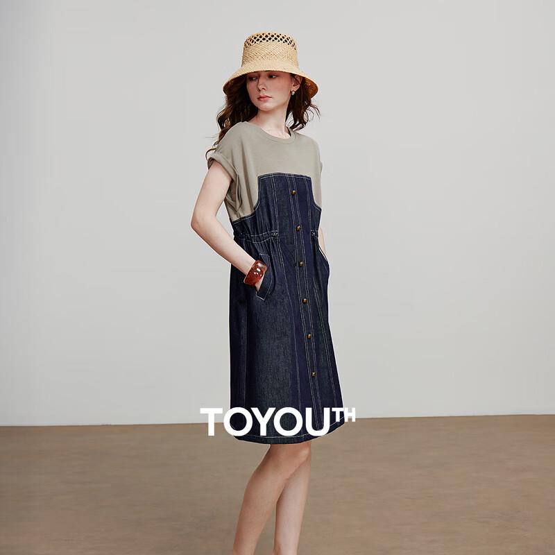 

Chuyu Women s Casual Acetate Blend Short Sleeve Denim Midi Dress M