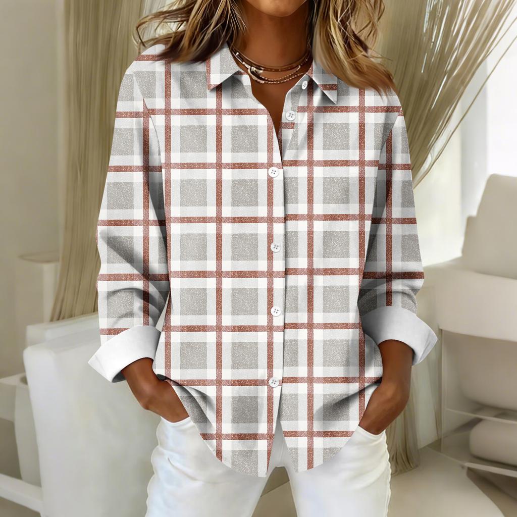 Women's Shirt Blouse Christmas Print Button Long Sleeve Casual Basic Shirt Collar Regular Top