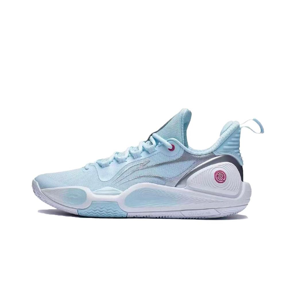 Li Ning Speed 9 Cushioning Slip Resistant Abrasion Resistant Low Top Basketball Shoes Unisex Pink Blue ABPT001-6(Team1474-)