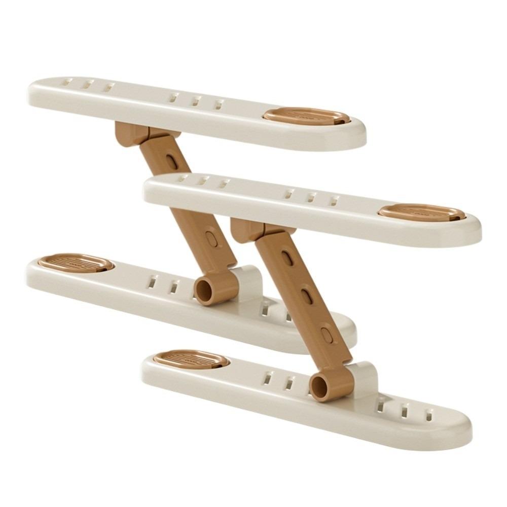 2 шт. Регулируемый по углу штабелер для обуви с аромабоксом Двухъярусная полка для обуви Общежитие белый