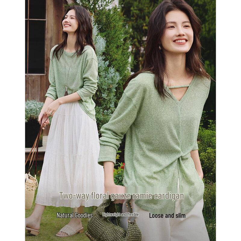 XWI Ramie Blend Reversible Twist-Knot T-Shirt S