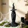 Occult Home Accessories for Room Halloween Witch Statue, Resin Gothic Tree Figurine, Vintage Spooky Table Centerpiece Dark Fantasy Ornament Tabletop,