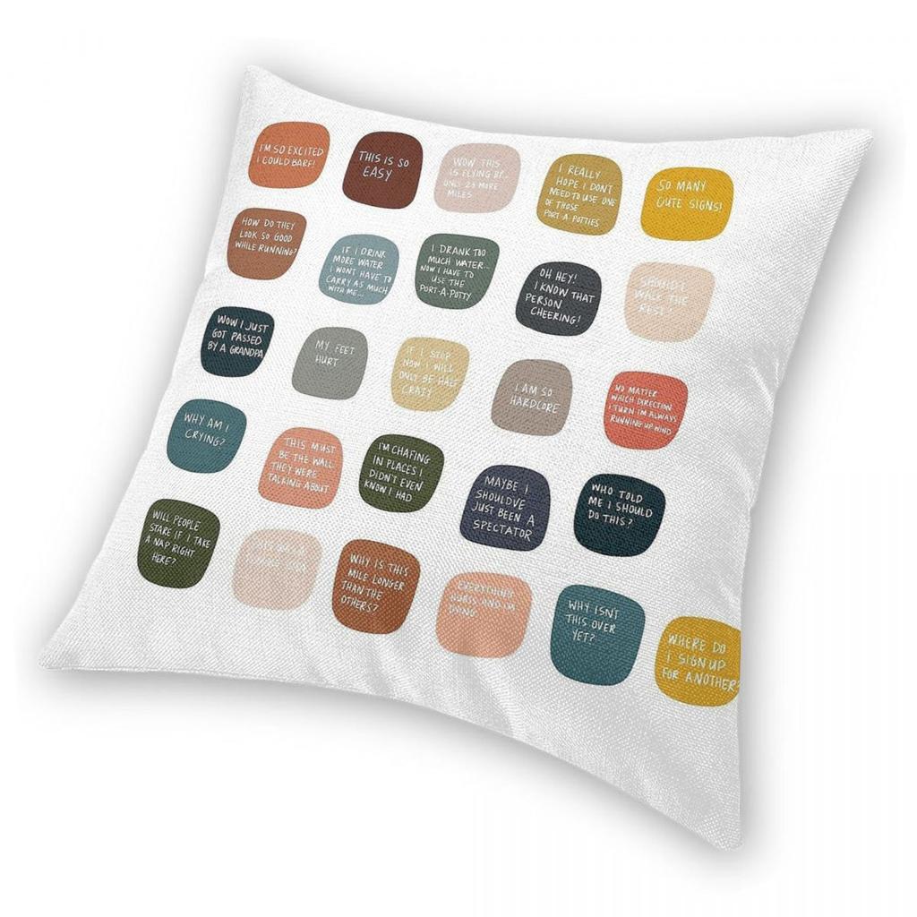 Thoughts While Running A Marathon Square Pillowcase Polyester Linen Velvet Pattern Zip Decor Pillow Case Room Cushion Cover