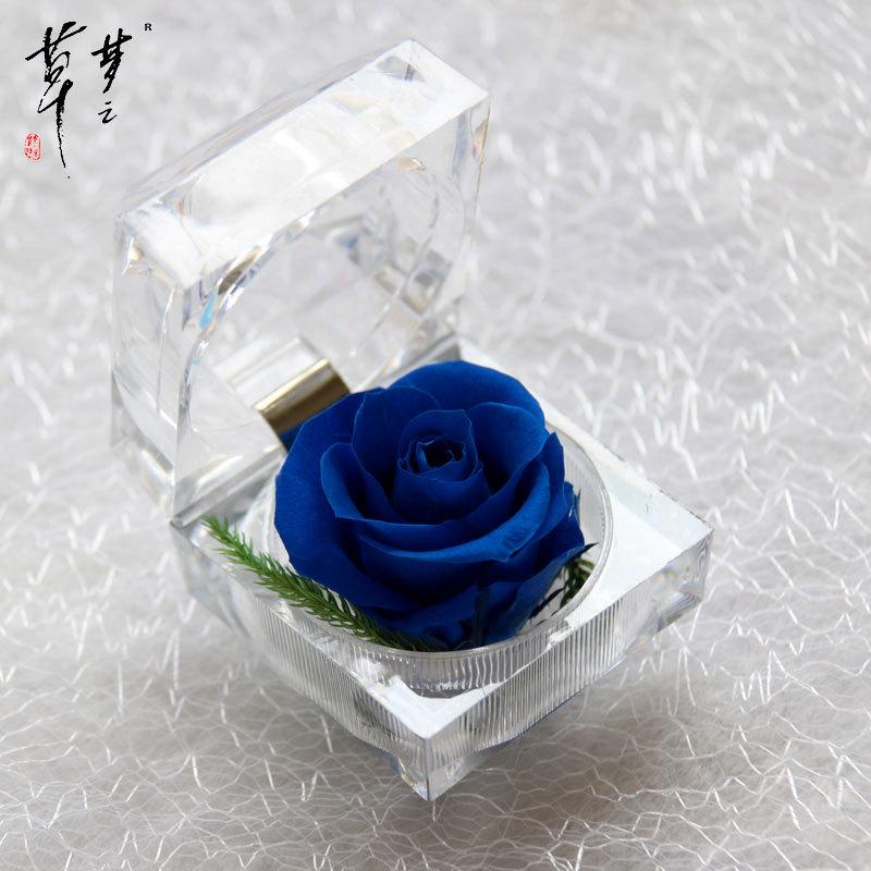 Preserved Crystal Rose Acrylic Flower Gift Box for Valentine's Day Confession