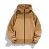 Spring and Autumn Jacket Hooded Men and Women Loose Casual and Versatile New Front Middle Zipper Solid Color Jacket Outdoor