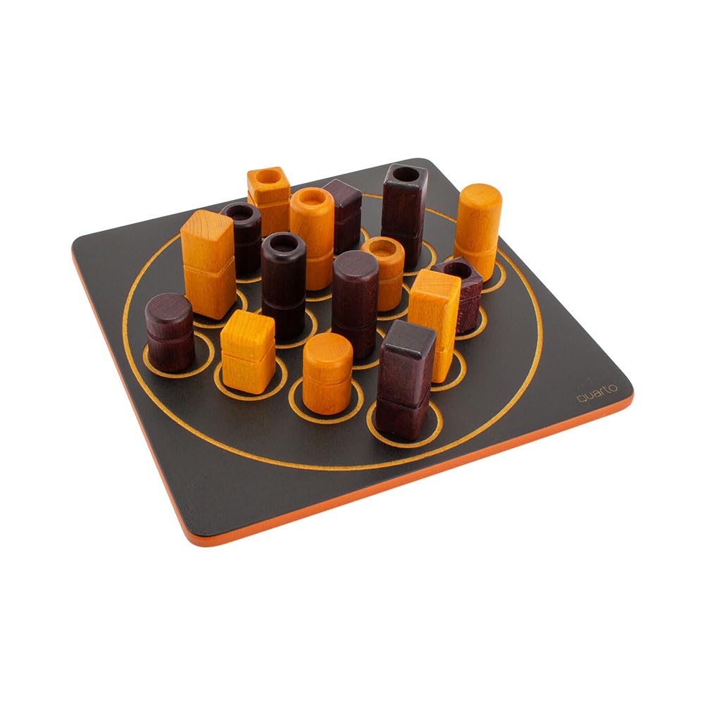 Gigamic Quarto Board Game, GCQA 3.421271.300410, Wooden Tabletop Game, Educational Toy for Kids, Brain Training Game, France [Parallel Import]