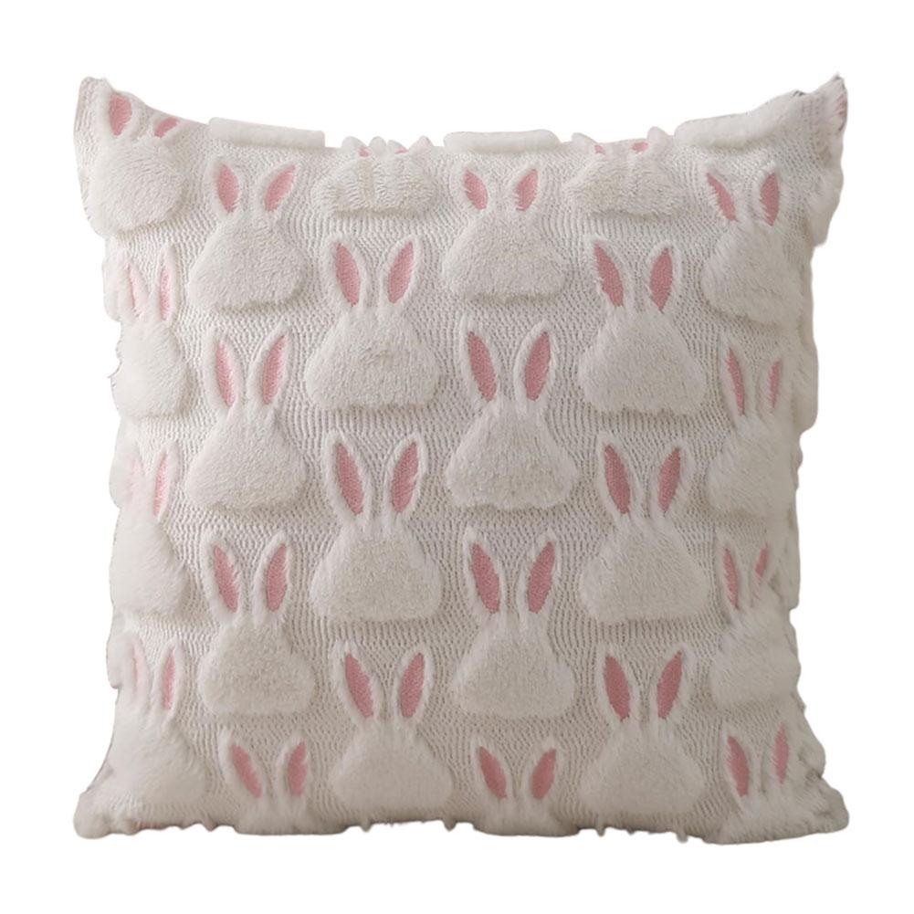 

Easter Soft Cushion Case Faux Fur Pillow Case Decorative Throw Pillowcase for Easter Festivals Home Decor
